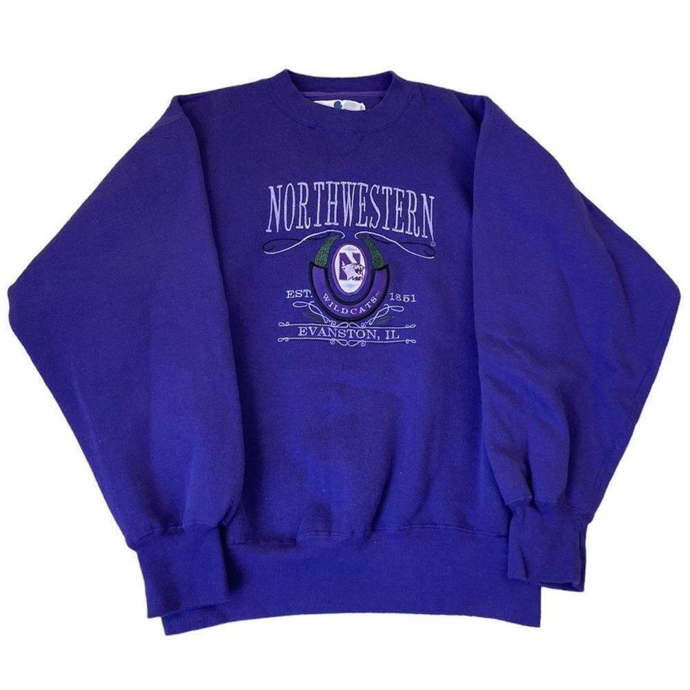 1998 Northwestern Wildcats Sweatshirt Retro Purple